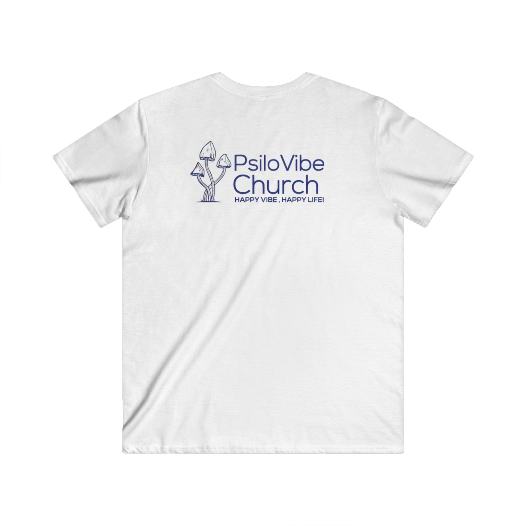 PsiloVibe Church T‑Shirt — Happy Vibe Mushroom V‑Neck Tee 2 PsiloVibe Church T‑Shirt — Happy Vibe Mushroom V‑Neck Tee - Image 2