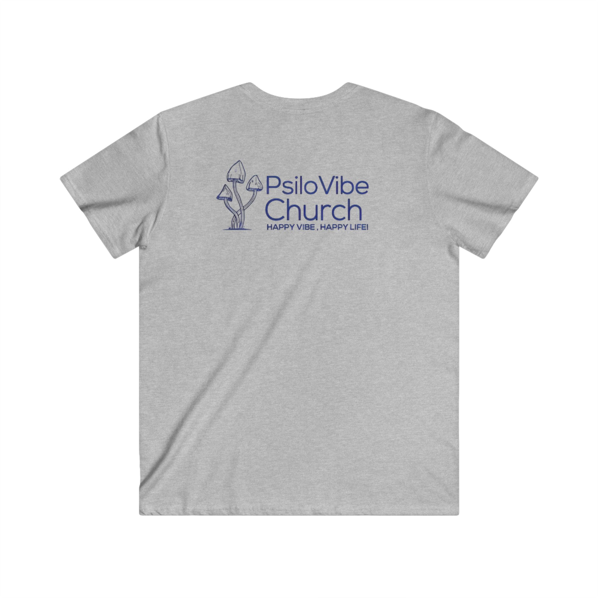 PsiloVibe Church T‑Shirt — Happy Vibe Mushroom V‑Neck Tee 4 PsiloVibe Church T‑Shirt — Happy Vibe Mushroom V‑Neck Tee - Image 4